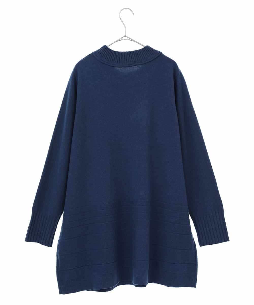 RLFAX12260 HIROKO BIS GRANDE(ヒロコ ビス グランデ) エアヤーンアシンメトリーチュニックニット ブルー