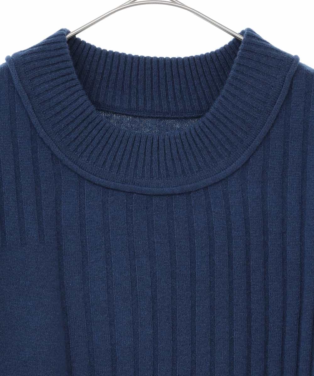 RLFAX12260 HIROKO BIS GRANDE(ヒロコ ビス グランデ) エアヤーンアシンメトリーチュニックニット ブルー