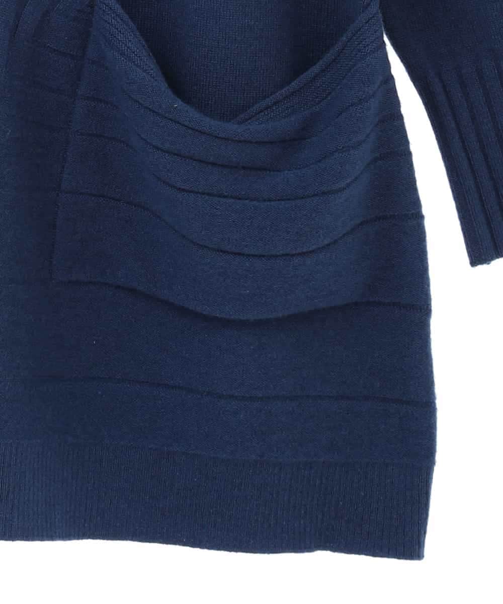 RLFAX12260 HIROKO BIS GRANDE(ヒロコ ビス グランデ) エアヤーンアシンメトリーチュニックニット ブルー