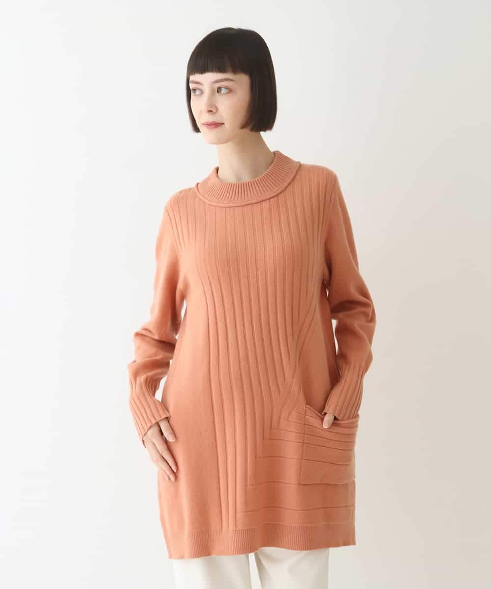 RLFAX12260 HIROKO BIS GRANDE(ヒロコ ビス グランデ) エアヤーンアシンメトリーチュニックニット ブルー