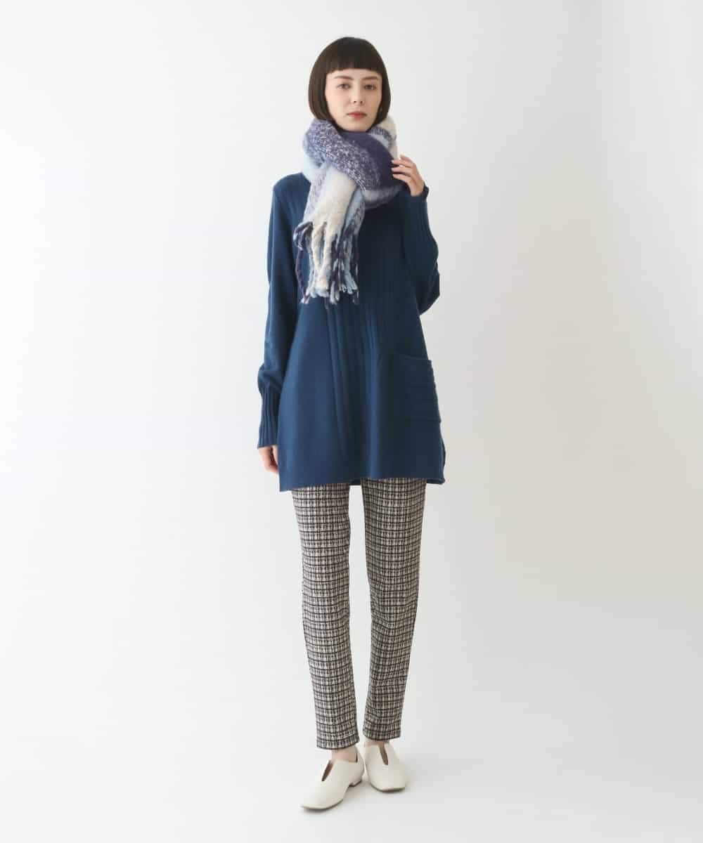 RLFAX12260 HIROKO BIS GRANDE(ヒロコ ビス グランデ) エアヤーンアシンメトリーチュニックニット ブルー