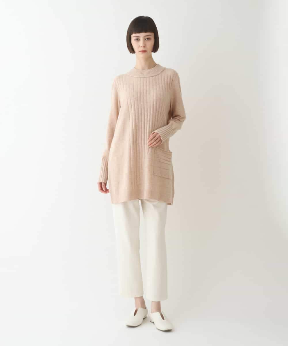 RLFAX12260 HIROKO BIS GRANDE(ヒロコ ビス グランデ) エアヤーンアシンメトリーチュニックニット ブルー