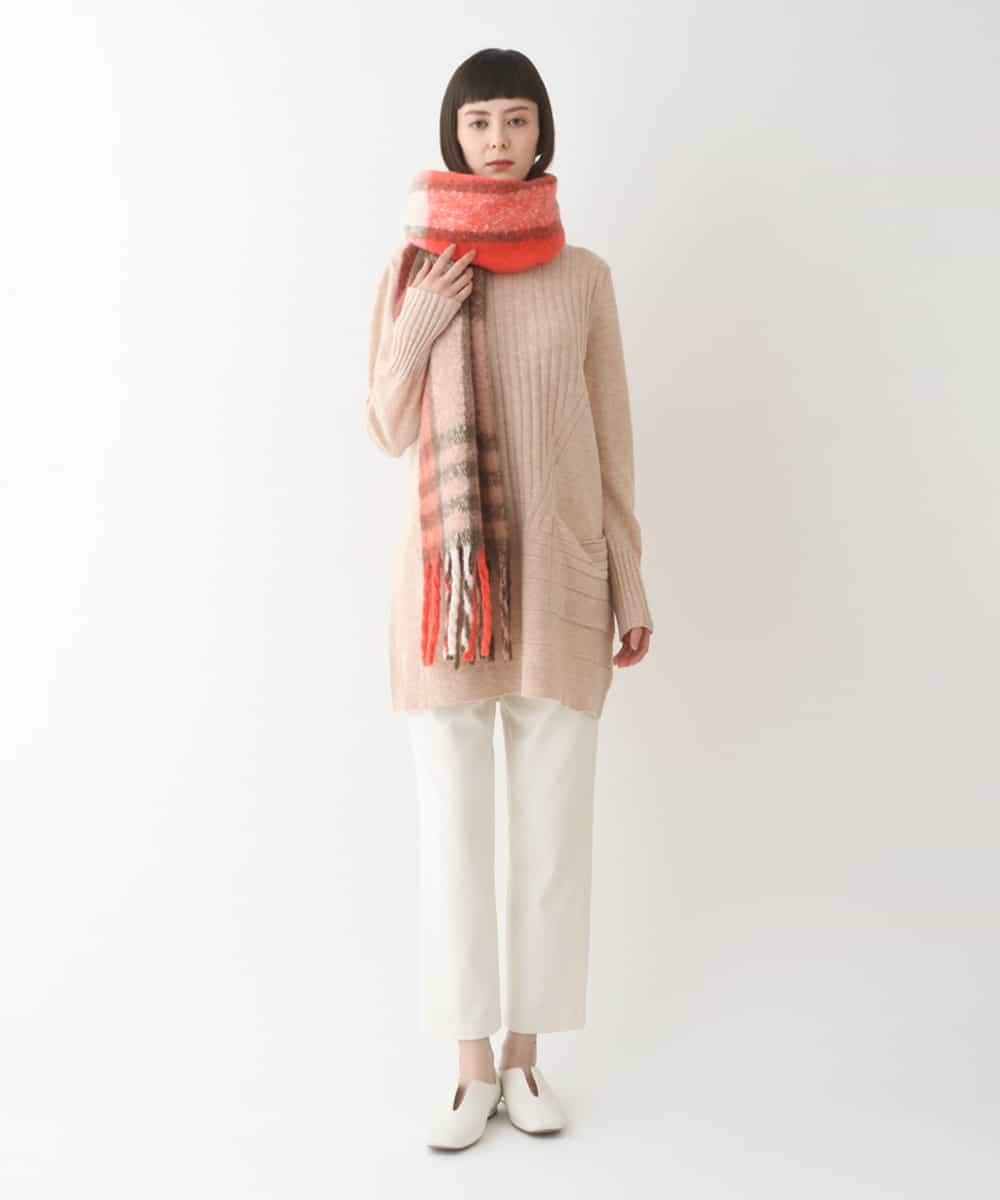 RLFAX12260 HIROKO BIS GRANDE(ヒロコ ビス グランデ) エアヤーンアシンメトリーチュニックニット ブルー