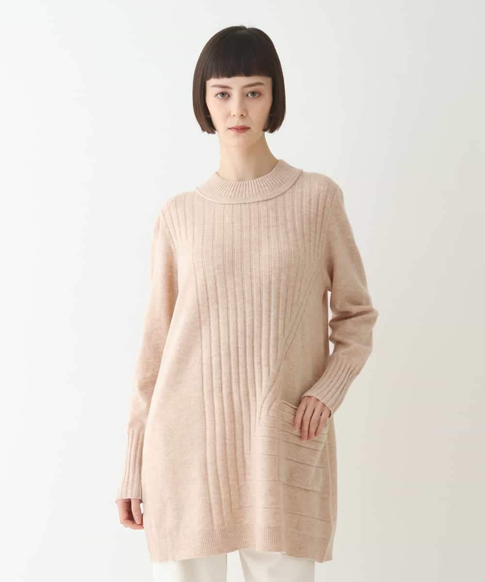 RLFAX12260 HIROKO BIS GRANDE(ヒロコ ビス グランデ) エアヤーンアシンメトリーチュニックニット ブルー