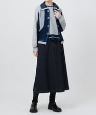 RLFAX15420 HIROKO BIS GRANDE(ヒロコ ビス グランデ) フェザーヤーンジャカードニットカーディガン ブラック