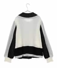 RLFAX15420 HIROKO BIS GRANDE(ヒロコ ビス グランデ) フェザーヤーンジャカードニットカーディガン ブラック