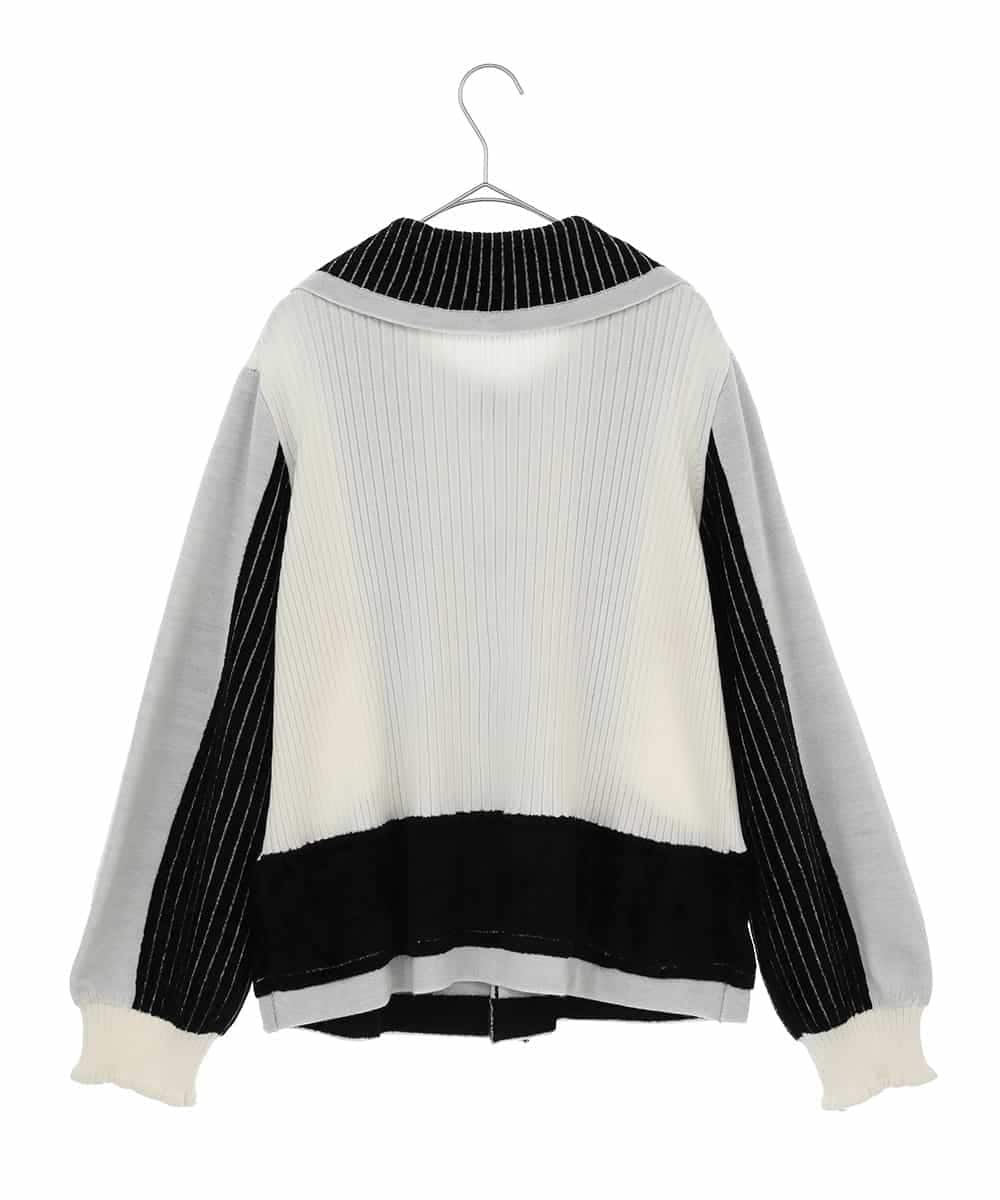 RLFAX15420 HIROKO BIS GRANDE(ヒロコ ビス グランデ) フェザーヤーンジャカードニットカーディガン ブラック