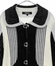 RLFAX15420 HIROKO BIS GRANDE(ヒロコ ビス グランデ) フェザーヤーンジャカードニットカーディガン ブラック