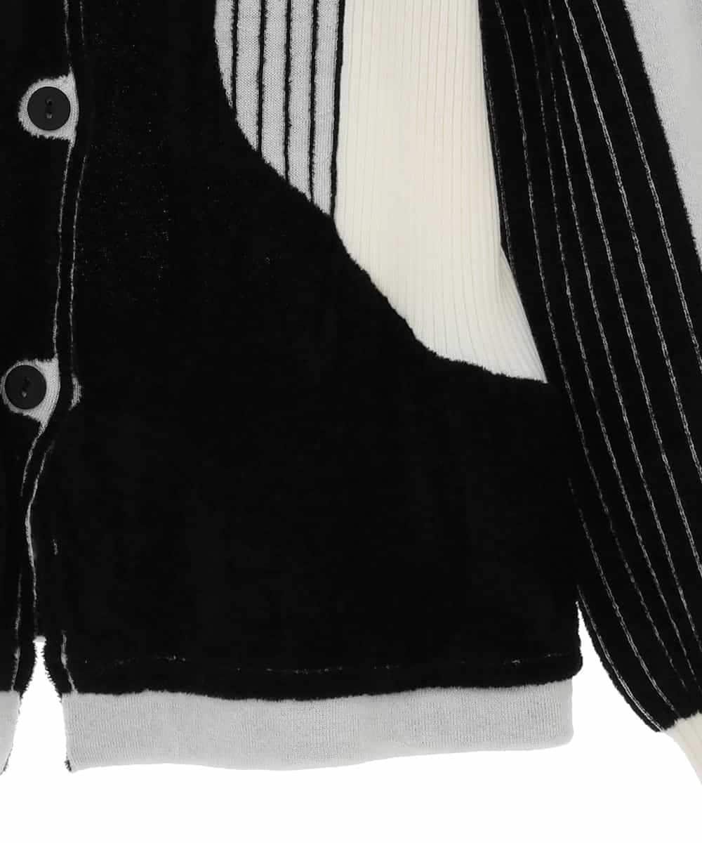 RLFAX15420 HIROKO BIS GRANDE(ヒロコ ビス グランデ) フェザーヤーンジャカードニットカーディガン ブラック