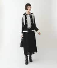 RLFAX15420 HIROKO BIS GRANDE(ヒロコ ビス グランデ) フェザーヤーンジャカードニットカーディガン ブラック