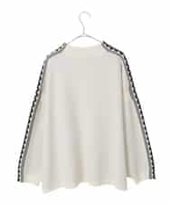 RLFCE81360 HIROKO BIS GRANDE(ヒロコ ビス グランデ) 【大きいサイズ】ジャカード×インターシャ幾何柄ニットプルオーバー アイボリー