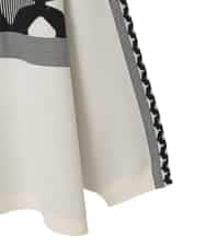 RLFCE81360 HIROKO BIS GRANDE(ヒロコ ビス グランデ) 【大きいサイズ】ジャカード×インターシャ幾何柄ニットプルオーバー アイボリー