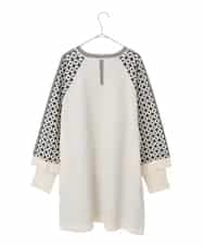 RLFCE82390 HIROKO BIS GRANDE(ヒロコ ビス グランデ) 【大きいサイズ】ジャカード×インターシャ幾何柄チュニック アイボリー