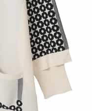 RLFCE82390 HIROKO BIS GRANDE(ヒロコ ビス グランデ) 【大きいサイズ】ジャカード×インターシャ幾何柄チュニック アイボリー