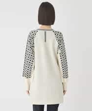 RLFCE82390 HIROKO BIS GRANDE(ヒロコ ビス グランデ) 【大きいサイズ】ジャカード×インターシャ幾何柄チュニック アイボリー