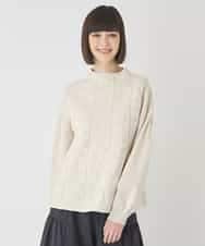 RLFCE85320 HIROKO BIS GRANDE(ヒロコ ビス グランデ) 【大きいサイズ】ボリュームスリーブドットジャカードニットトップ レッド