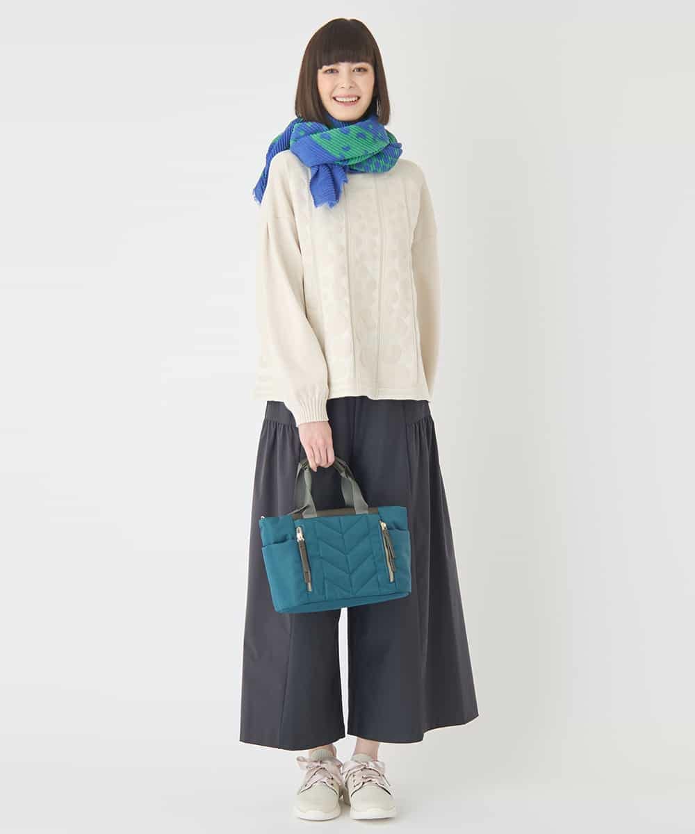 RLFCE85320 HIROKO BIS GRANDE(ヒロコ ビス グランデ) 【大きいサイズ】ボリュームスリーブドットジャカードニットトップ レッド