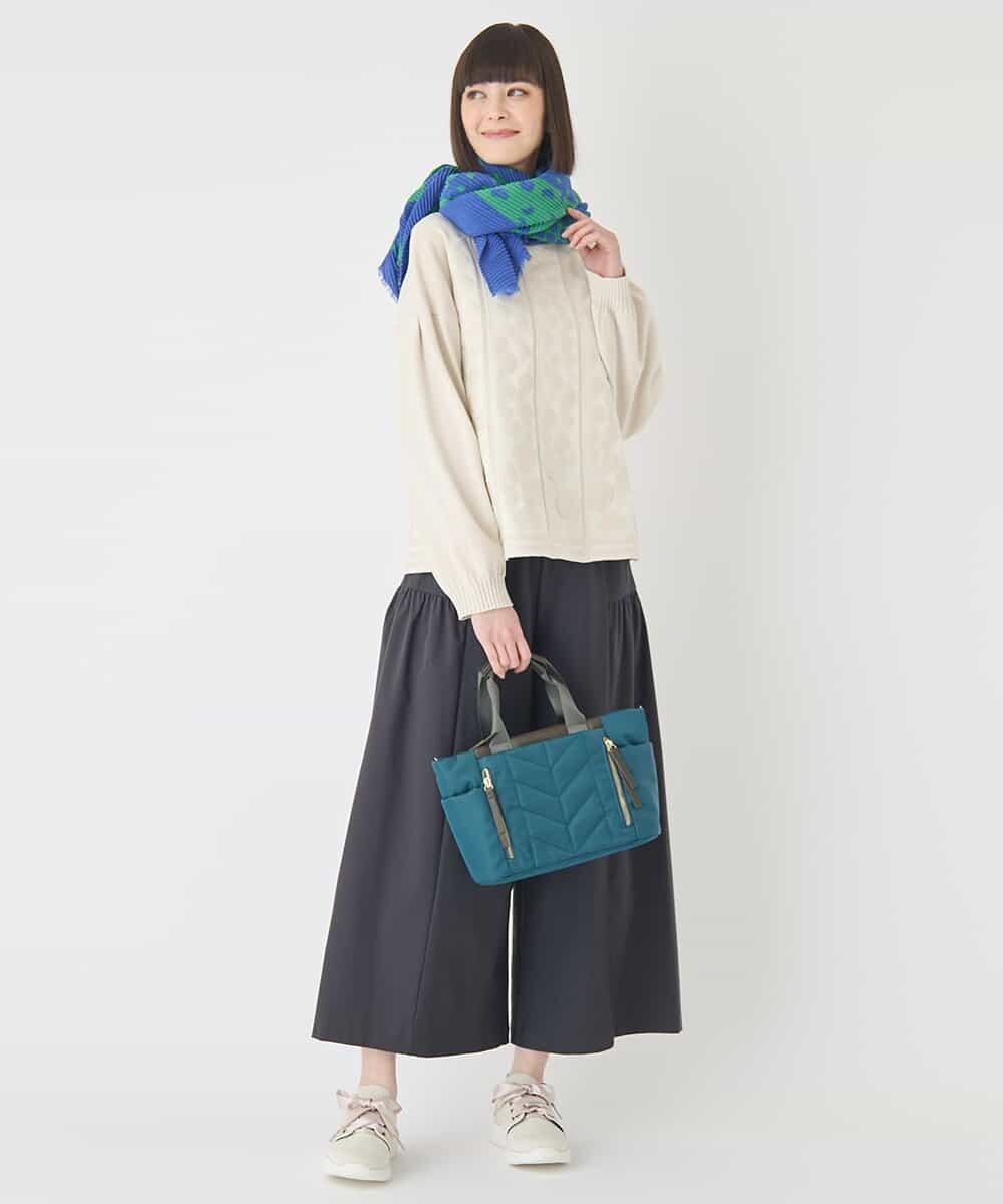 RLFCE85320 HIROKO BIS GRANDE(ヒロコ ビス グランデ) 【大きいサイズ】ボリュームスリーブドットジャカードニットトップ レッド