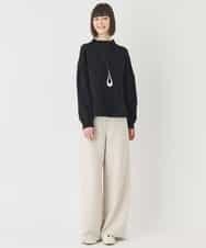 RLFCE85320 HIROKO BIS GRANDE(ヒロコ ビス グランデ) 【大きいサイズ】ボリュームスリーブドットジャカードニットトップ レッド