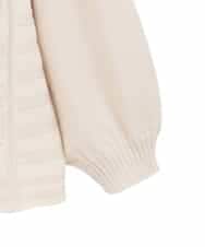 RLFCE85320 HIROKO BIS GRANDE(ヒロコ ビス グランデ) 【大きいサイズ】ボリュームスリーブドットジャカードニットトップ アイボリー