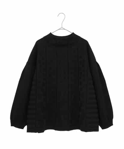 RLFCE85320 HIROKO BIS GRANDE 【大きいサイズ】ボリュームスリーブドットジャカードニットトップ