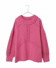 RLFCE86360 HIROKO BIS GRANDE(ヒロコ ビス グランデ) 【大きいサイズ】バルキーニットデザインプルオーバー ピンク