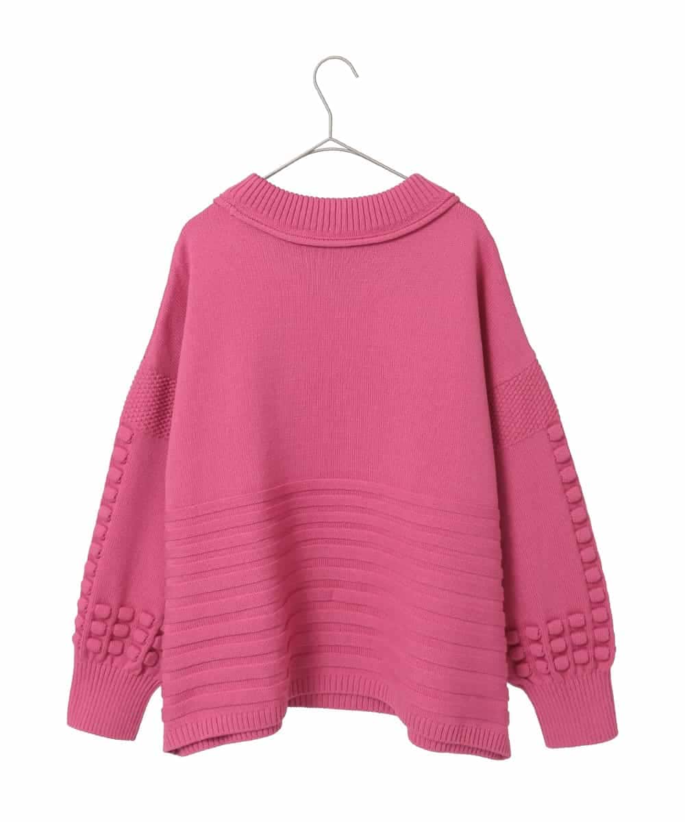 RLFCE86360 HIROKO BIS GRANDE(ヒロコ ビス グランデ) 【大きいサイズ】バルキーニットデザインプルオーバー ピンク