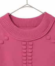 RLFCE86360 HIROKO BIS GRANDE(ヒロコ ビス グランデ) 【大きいサイズ】バルキーニットデザインプルオーバー ピンク