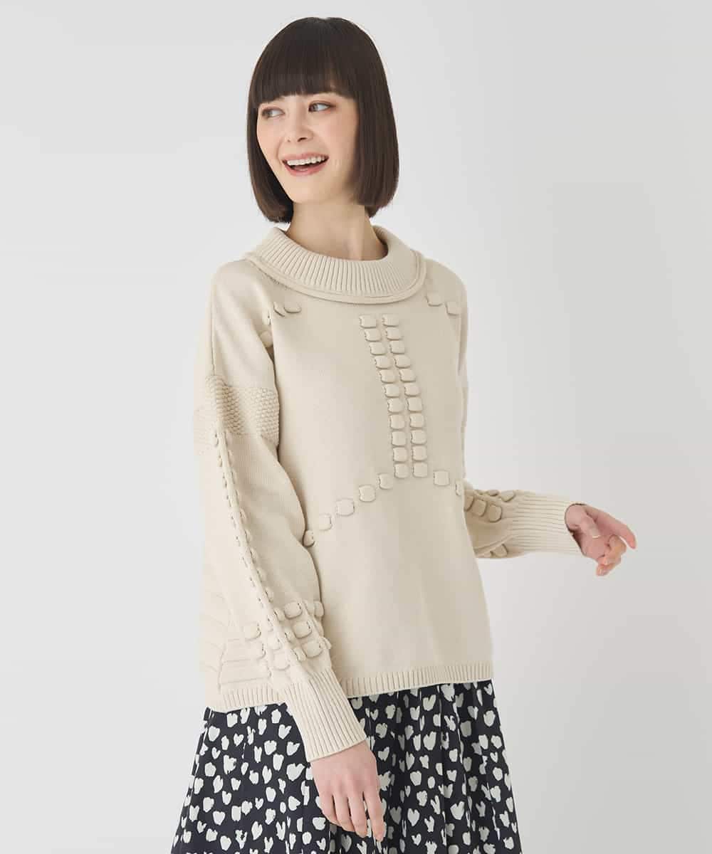 RLFCE86360 HIROKO BIS GRANDE(ヒロコ ビス グランデ) 【大きいサイズ】バルキーニットデザインプルオーバー ピンク