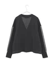 RLFDD01360 HIROKO BIS GRANDE(ヒロコ ビス グランデ) 【大きいサイズ】ボーダーミックスニットカーディガン ネイビー