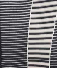 RLFDD01360 HIROKO BIS GRANDE(ヒロコ ビス グランデ) 【大きいサイズ】ボーダーミックスニットカーディガン ネイビー