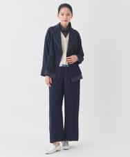 RLFDD01360 HIROKO BIS GRANDE(ヒロコ ビス グランデ) 【大きいサイズ】ボーダーミックスニットカーディガン ベージュ