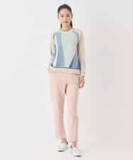 RLFDD02320 HIROKO BIS GRANDE(ヒロコ ビス グランデ) 【大きいサイズ】ボーダーミックスニットプルオーバー イエロー