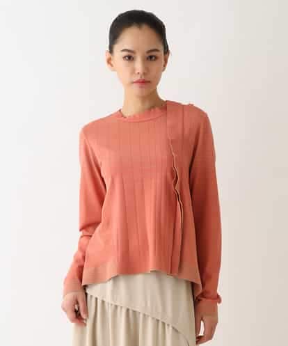 RLFDV02360  【大きいサイズ】フリルポイントボーダーニットプルオーバー /洗える