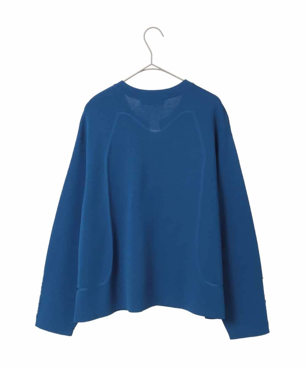 RLFED20360 HIROKO BIS GRANDE(ヒロコ ビス グランデ) ステッチアクセントミラノリブカーディガン ブルー