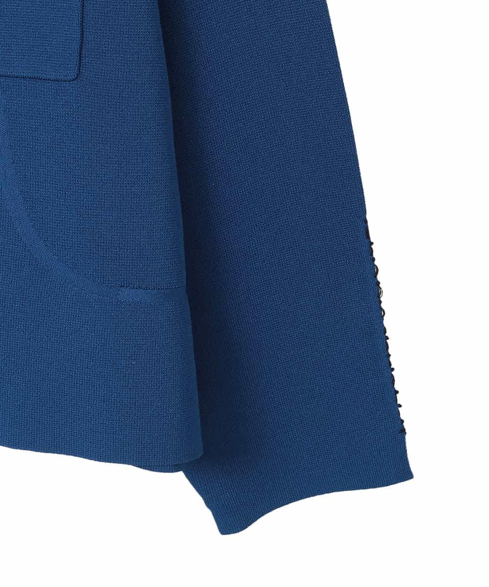 RLFED20360 HIROKO BIS GRANDE(ヒロコ ビス グランデ) ステッチアクセントミラノリブカーディガン ブルー