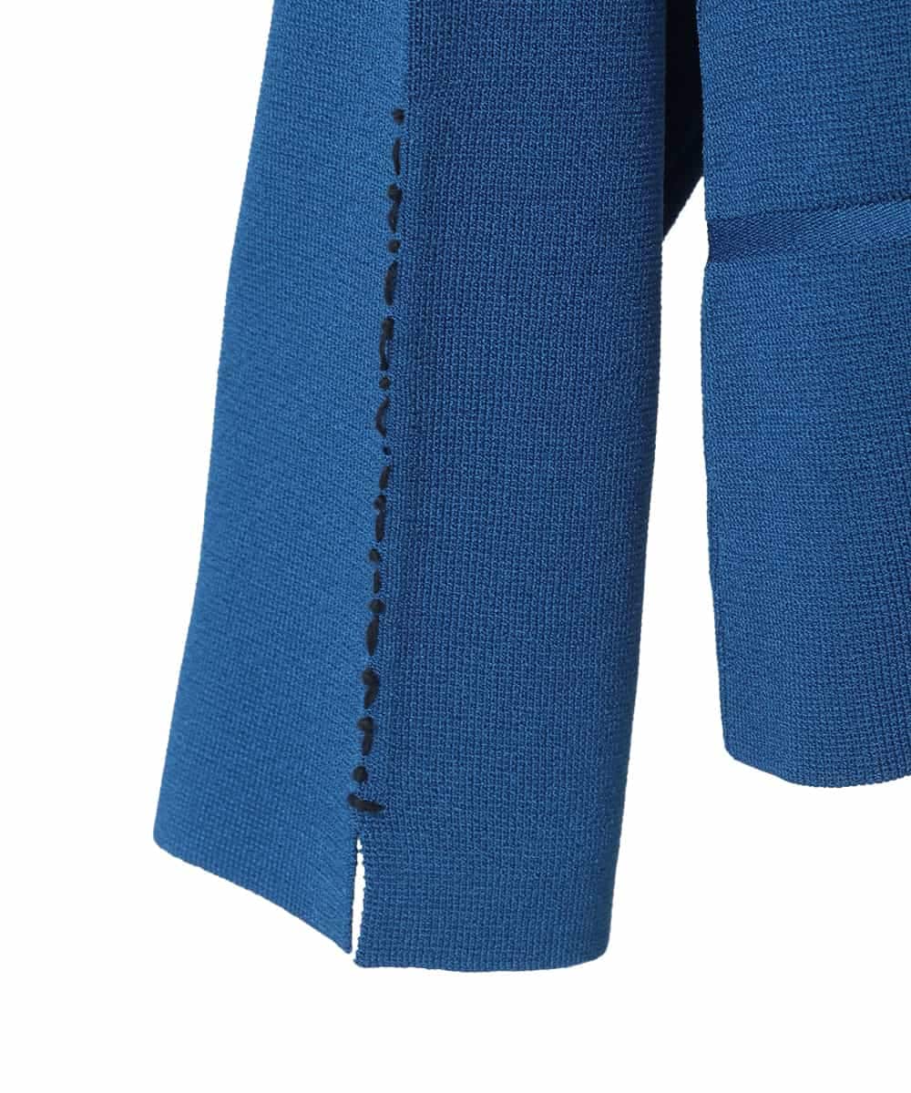 RLFED20360 HIROKO BIS GRANDE(ヒロコ ビス グランデ) ステッチアクセントミラノリブカーディガン ブルー