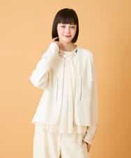 RLFED20360 HIROKO BIS GRANDE(ヒロコ ビス グランデ) 【大きいサイズ】ステッチアクセントミラノリブカーディガン ブルー