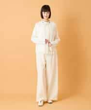 RLFED20360 HIROKO BIS GRANDE(ヒロコ ビス グランデ) 【大きいサイズ】ステッチアクセントミラノリブカーディガン ブルー