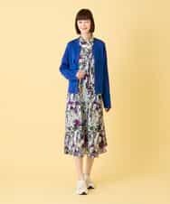 RLFED20360 HIROKO BIS GRANDE(ヒロコ ビス グランデ) 【大きいサイズ】ステッチアクセントミラノリブカーディガン ブルー