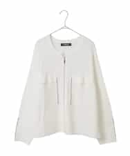 RLFED20360 HIROKO BIS GRANDE(ヒロコ ビス グランデ) ステッチアクセントミラノリブカーディガン ホワイト