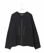 RLFED20360 HIROKO BIS GRANDE(ヒロコ ビス グランデ) ステッチアクセントミラノリブカーディガン ブラック