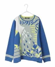 RLFED25320 HIROKO BIS GRANDE(ヒロコ ビス グランデ) アーティスティックジャガードニットプルオーバー ライトブルー