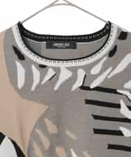 RLFED25320 HIROKO BIS GRANDE(ヒロコ ビス グランデ) アーティスティックジャガードニットプルオーバー ベージュ