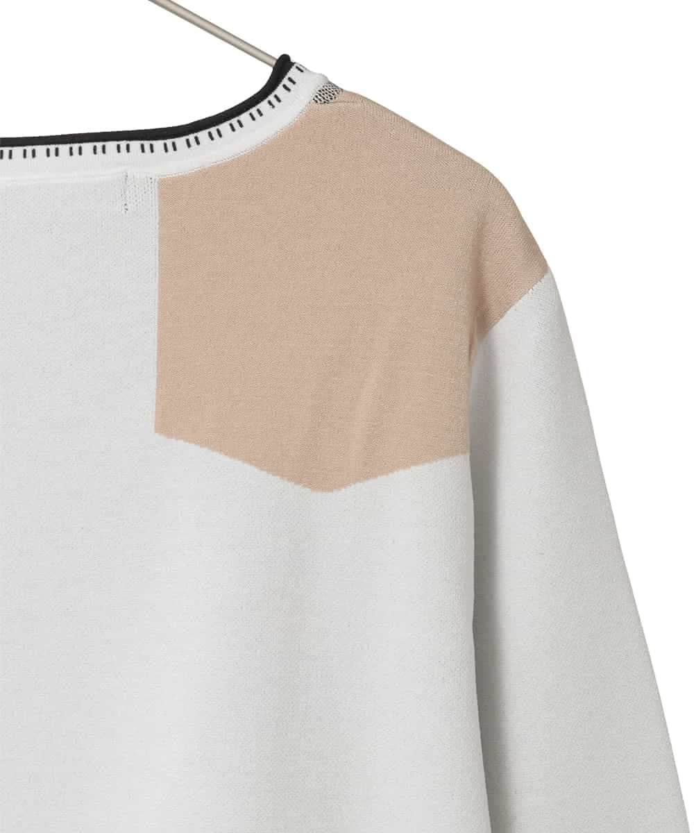 RLFED25320 HIROKO BIS GRANDE(ヒロコ ビス グランデ) アーティスティックジャガードニットプルオーバー ベージュ