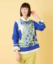 RLFED25320 HIROKO BIS GRANDE(ヒロコ ビス グランデ) 【大きいサイズ】アーティスティックジャガードニットプルオーバー /洗える ベージュ