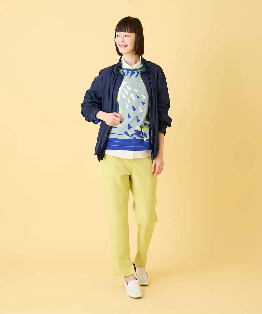 RLFED25320 HIROKO BIS GRANDE(ヒロコ ビス グランデ) 【大きいサイズ】アーティスティックジャガードニットプルオーバー /洗える ベージュ