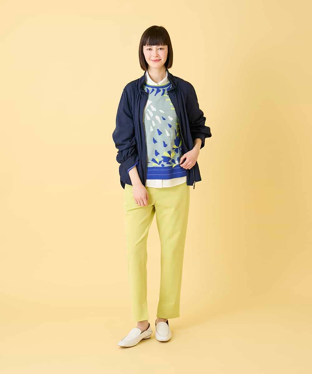 RLFED25320 HIROKO BIS GRANDE(ヒロコ ビス グランデ) 【大きいサイズ】アーティスティックジャガードニットプルオーバー /洗える ベージュ