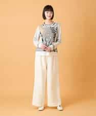 RLFED25320 HIROKO BIS GRANDE(ヒロコ ビス グランデ) 【大きいサイズ】アーティスティックジャガードニットプルオーバー /洗える ベージュ