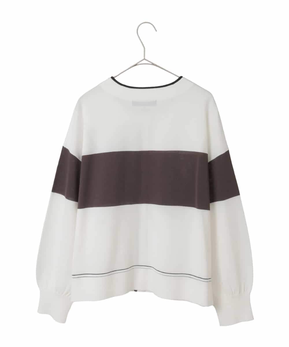 RLFED30420 HIROKO BIS GRANDE(ヒロコ ビス グランデ) 花刺繍ブロッキングデザインカーディガン ホワイト